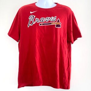 Nike T Shirt Mens XL Red Atlanta Braves Sports Baseball MLB Freeman #5